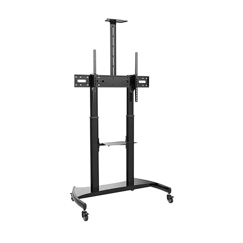 Large Screen Telescopic Height-Adjustable Steel TV Cart