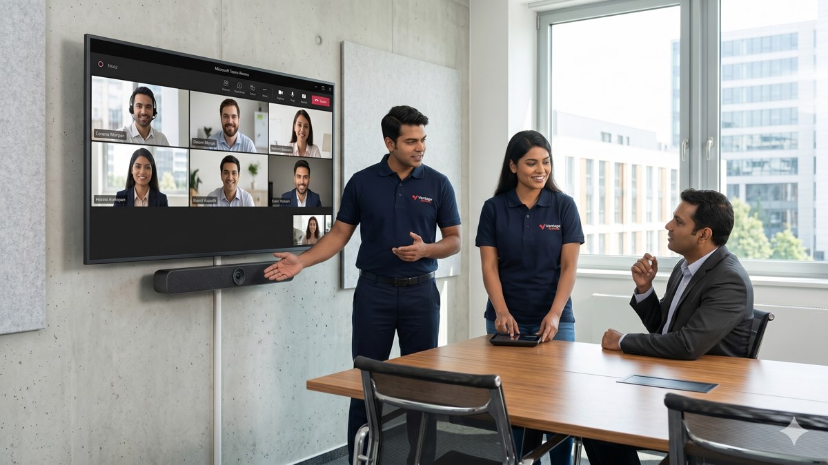 Vantage Systems video conferencing solutions in Bangalore — authorised partner for Logitech, Poly, and Yealink