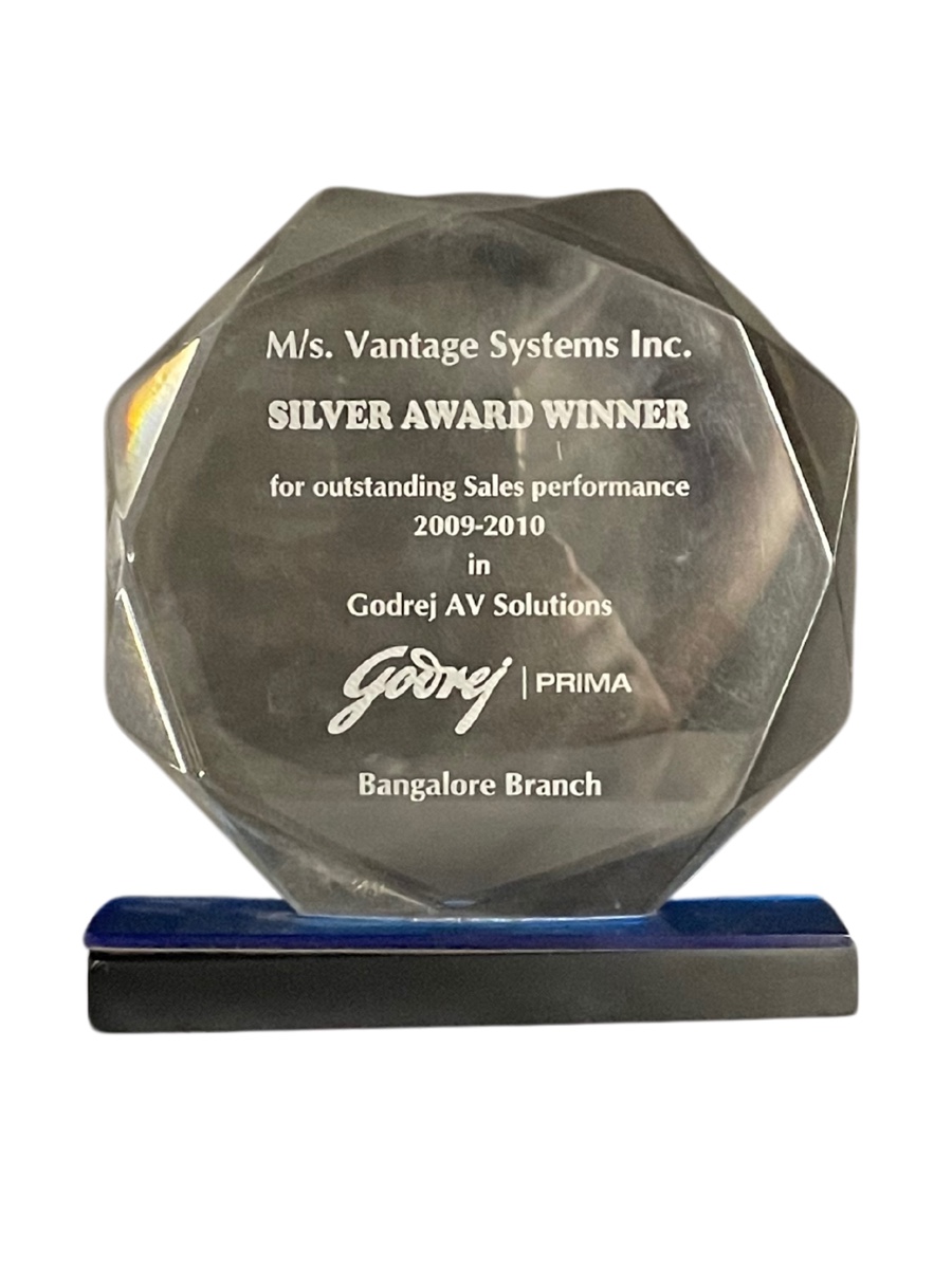 Godrej Prima Silver Award Winner 2009-10 — AV Solutions, Bangalore