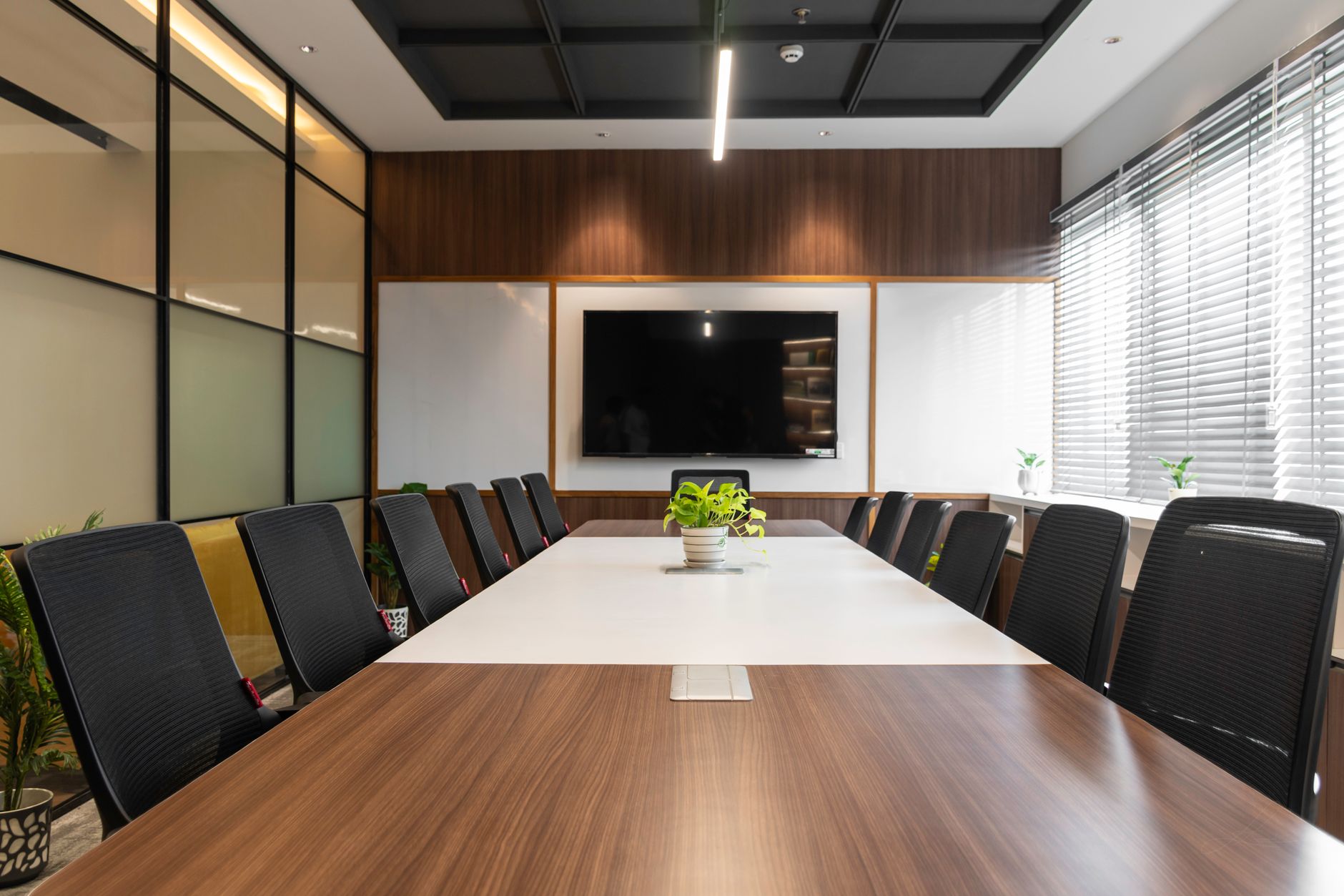 Modern conference room with professional AV setup in Bangalore