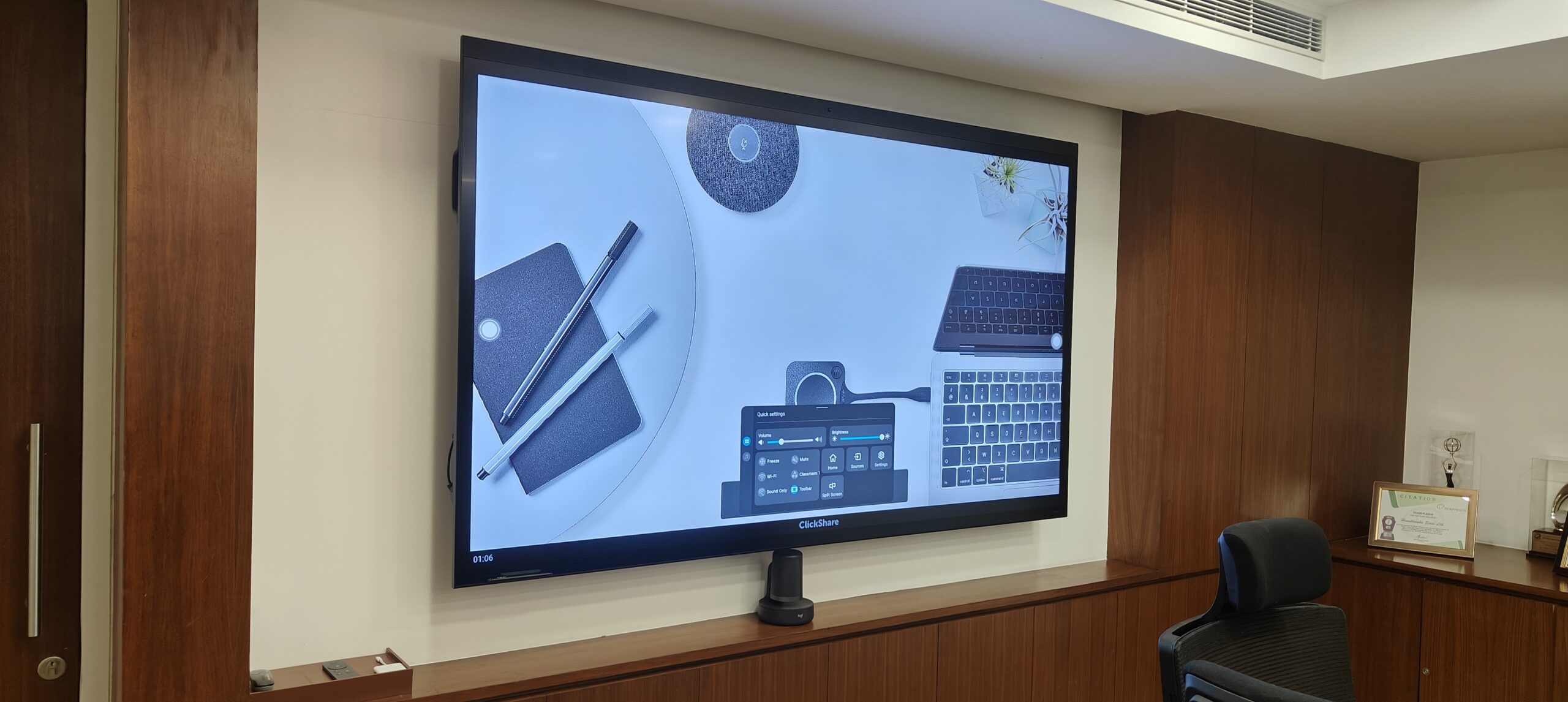 Newline TT-6522S 65 inch 4K interactive display with Poly Studio P15 VC for textile leader Bangalore HQ